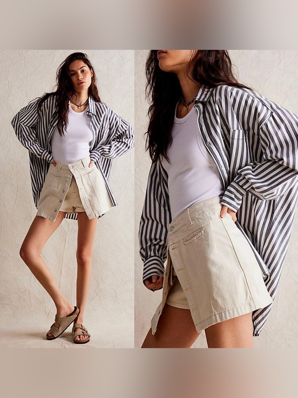 We The Free Midnight Sun Cargo Skort Cream Size 28
